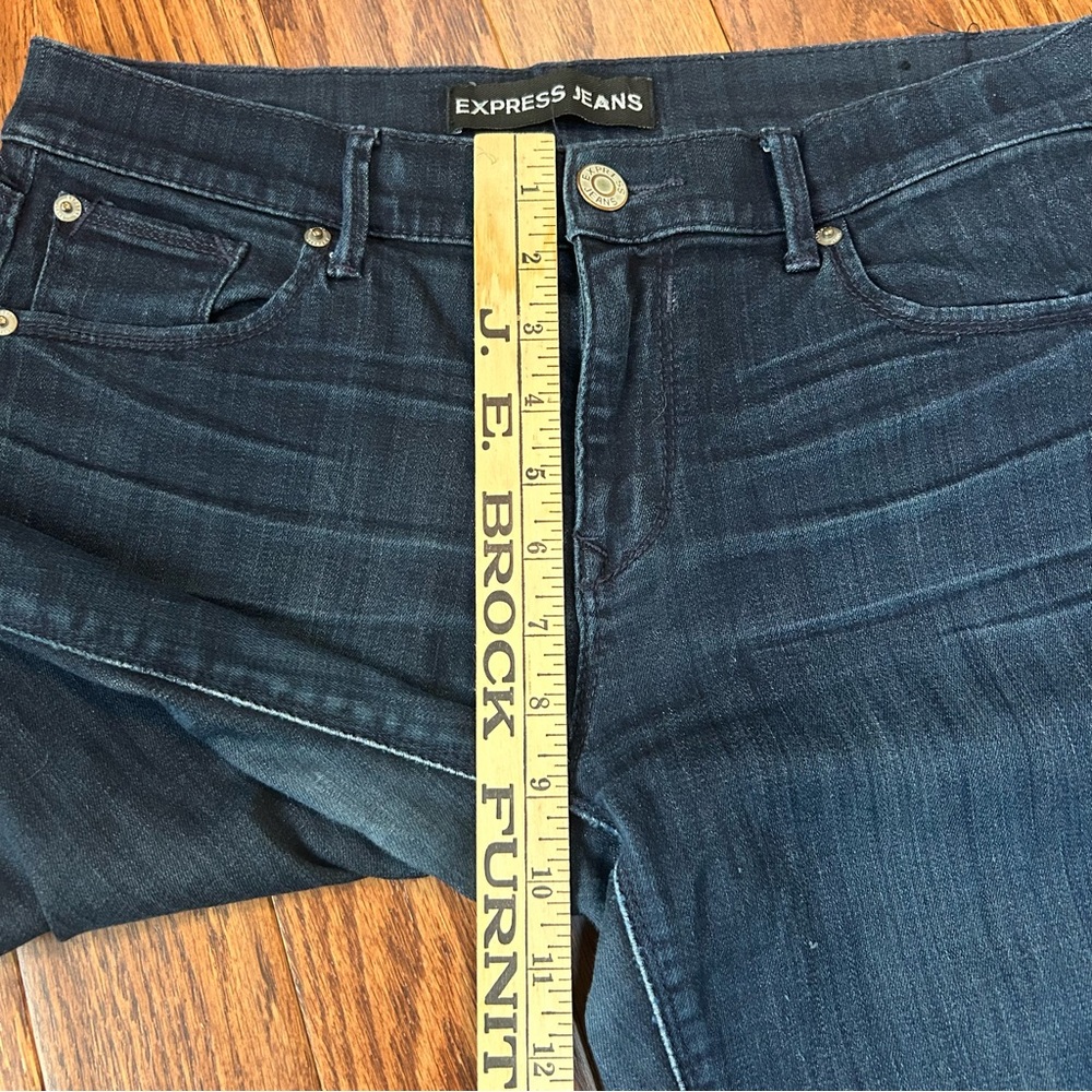 Express Jeans Mid Rise Dark Wash Skinny Jeans Size 8 - Picture 9 of 10